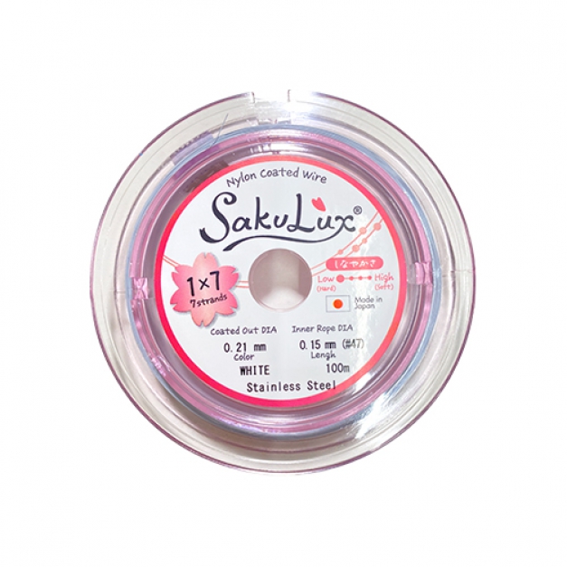 ステンレスワイヤー 0.21mm×100m 白